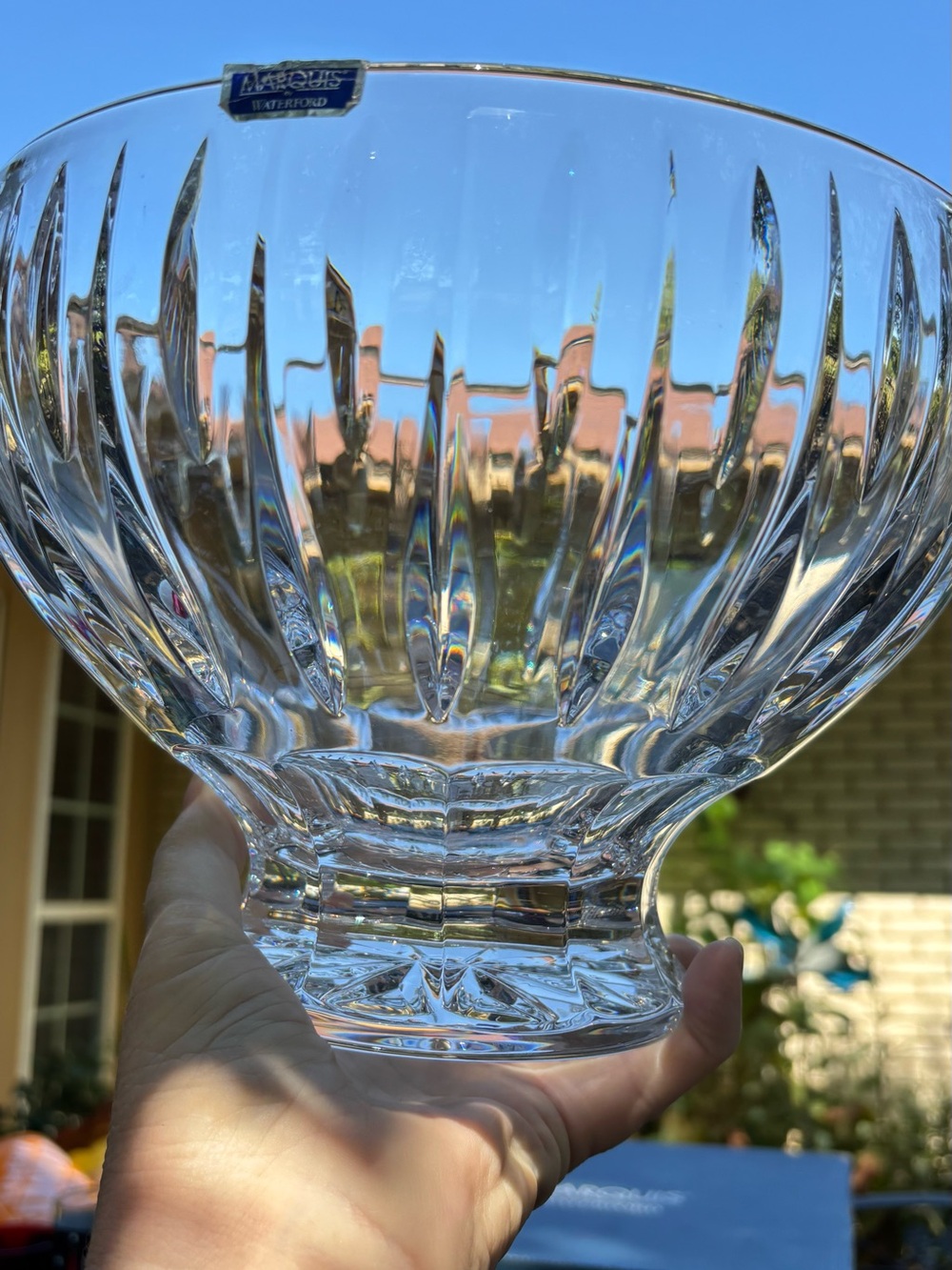 Marquis by Waterford Clear Fluted Crystal Footed 10" Bowl - Picture 8 of 9